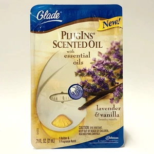 Glade Scented Oil Plugins Refill Lavender & Vanilla Essential Oils & 1 Warmer - Picture 1 of 3