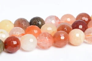 Cuentas de cuarzo rutilado multicolor natural de 6 mm cuentas redondas micro facetadas 15" - Imagen 1 de 3