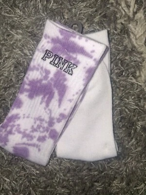 Calcetines VS ROSA 2pk Crew NUEVOS Logotipo Sólido y Tinte Foto 1 de 2