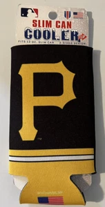 Pittsburg Pirates 12oz Slim Can Cooler Hugger Koozie Double Sided New - Picture 1 of 3