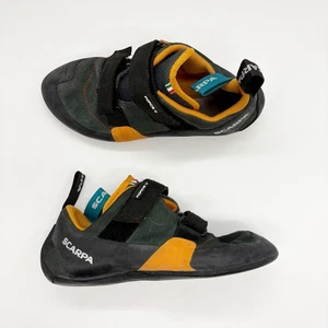 Scarpa Force V Climbing Shoes Women's Size 10.5 Gray Orange Suede Adjustable - Picture 1 of 8