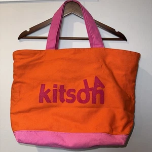 "Bolso de Mano Kitson Bolso de Mano con Cremallera LA Rosa Neón Naranja Lona Forrado 16x7x12 Caída 8""" - Imagen 1 de 12