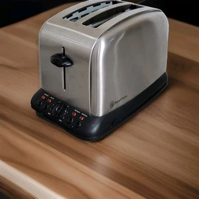 Russell Hobbs RH2T 2-Slice Brushed Chrome Toaster Bread & Bagel TESTED Works - Image 1 of 4