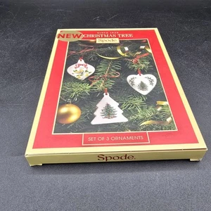 Set of 3 SPODE CHRISTMAS TREE Ornaments 2012 Original Box Heart Tree Partridge - Picture 1 of 7