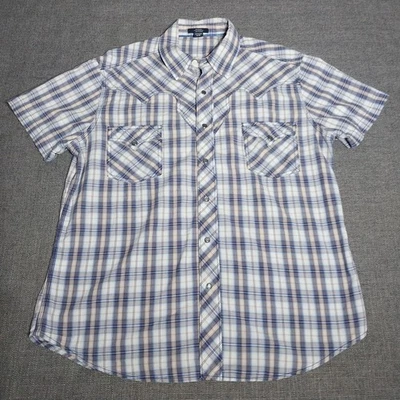 Arizona Pearl Snap Western 衬衫大号短袖独特西部剪裁 — 第 1/4 张图片