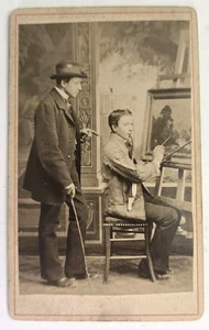 Seltenes antikes CDV Foto viktorianischer Künstler Maler Mann einzigartige Pose Beruf - Bild 1 von 3