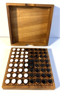 Tragbare Holz Othello Strategiespiel Holz Heringe & Aufbewahrungsbox 5,5" Reise - Bild 1 von 9