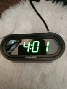 SHARP Digital Alarm Clock with AccuSet - Automatic Set, Black, White LED Display - Picture 1 of 23