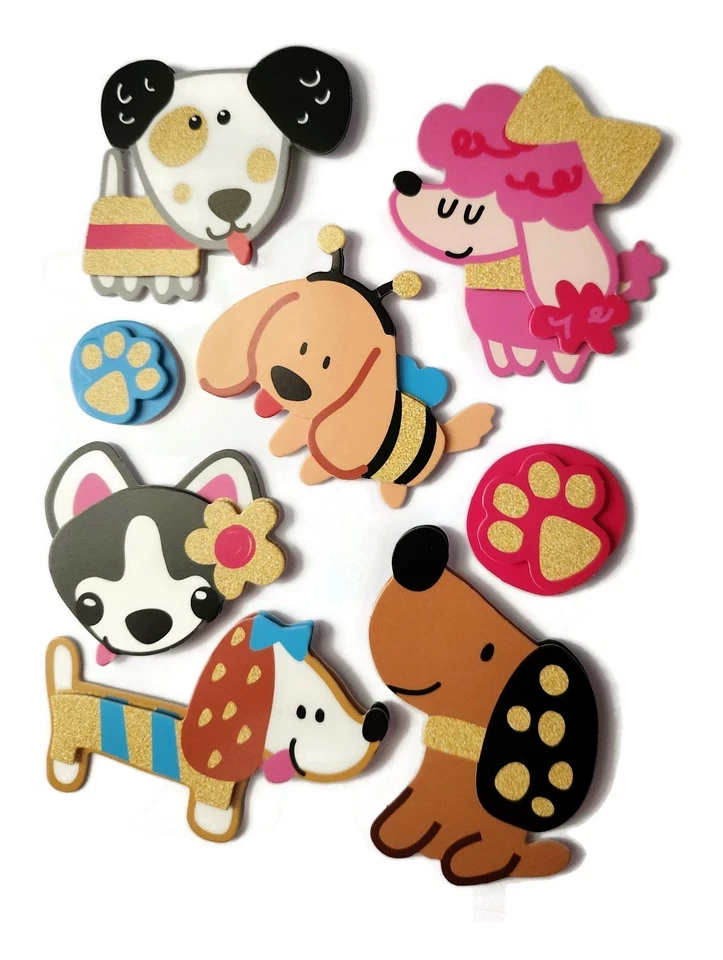 DOGS Animal - Crafter's Square 3D Pop Up Scrapbook Craft Sticker - Image 1 of 1
