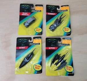 (4) Kenner 1995 Batman Forever Die-Cast Batimóvil Baticiélago Batwing Coche de dos caras - Imagen 1 de 7