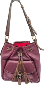 Dooney & Bourke Burgund Samba Leder Kordelzug Geldbörse wunderschön! - Bild 1 von 8