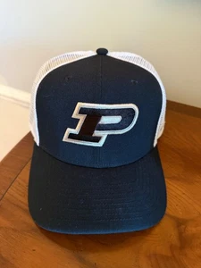 Nike Purdue Boilermakers Truckermütze Kappe schwarz neu ohne Etikett Mesh Druckknopflasche Größe M/L - Bild 1 von 5