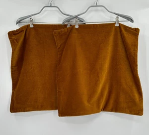 Quince Golden Brown Classic Cotton Velvet Pillow Covers Set of 2 NEW 20x20" - Picture 1 of 4