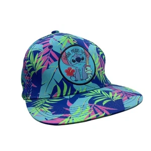 Disney Ohana Means Family Stitch Snapback Truckermütze tropischer Blätterdruck Einheitsgröße - Bild 1 von 7