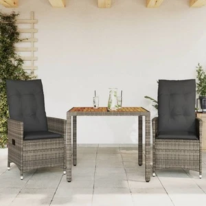 Vidaxl Bistro Set Sitzgruppe Balkonset Gartenmöbel 3-tlg. Grau Poly Rattan vidaX - Bild 1 von 50