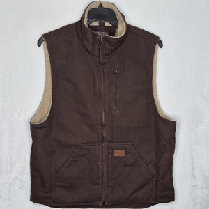 Chaleco Forge Workwear Sherpa Forrado Marrón Lona Talla Grande - Imagen 1 de 9