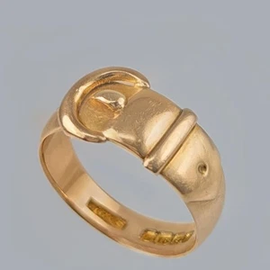Antique 18ct Gold Buckle Ring Edwardian William Griffiths & Son Birmingham 1908 - Picture 1 of 5