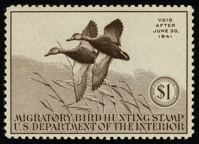 US Stamp Scott#RW7 $1 Back of Book Federal Duck Mint NH OG Well Centered - Image 1 of 2