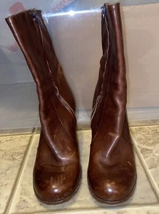 Leicht abgewetzte Chil Mihara braune Lederstiefel Größe 38 - Bild 1 von 7