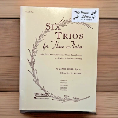 Six Trios for Three Flutes ~ James Hook, Op. 83 ~ Third Part - Image 1 of 2