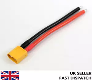 Male XT60 connector pigtail/cable 100mm 12 AWG silicone wire RC - Picture 1 of 3