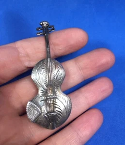 Vintage Wallace Sterling Silver Violin Pill Trinket Box - Picture 1 of 6