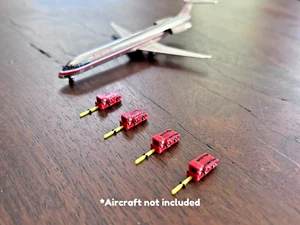 1:400 Modell Flughafen Zubehör - 4 Stück Pushback Schlepper Set (rot) 3D gedruckt - Bild 1 von 7