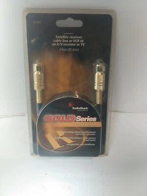 Radio Shack Gold Series Coaxial Cable 3' Satellite Receiver Video Cord 15-1541 - Image 1 of 4