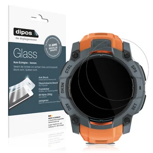 2x Schutzfolie für Garmin Instinct 3 Solar (50 mm) - Anti-Shock 9H Folie dipos - Zdjęcie 1 z 7