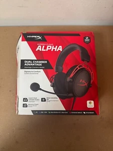 HyperX Cloud Alpha Gaming Headset Black Noise Cancelling Detachable Microphone - Picture 1 of 8