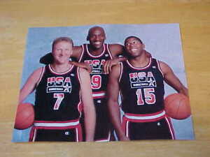 Magic Johnson Michael Jordan Larry Bird Team Usa 8X10 Photo Free Shipping 3/more