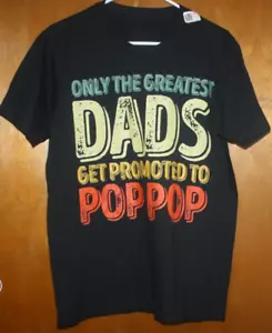 Unisex Adults Dads Graphic T-Shirt Black SS Sz M Ateisure Cotton Women Men NWT - Picture 1 of 4