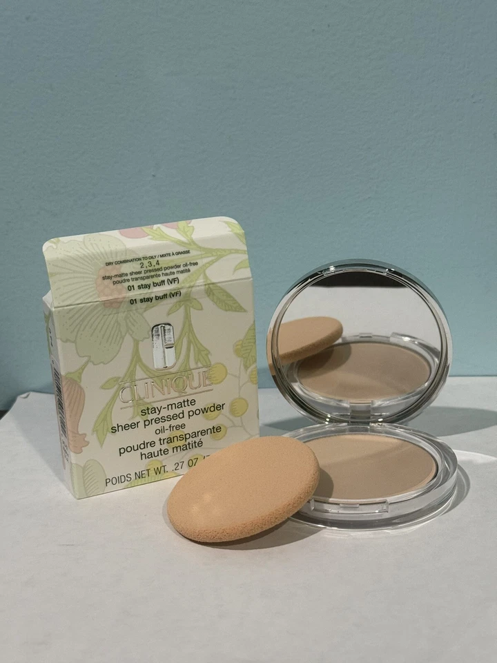 CLINIQUE Stay-Matte Sheer Pressed Powder Oil 01 Stay Buff(VF) 0.27 oz