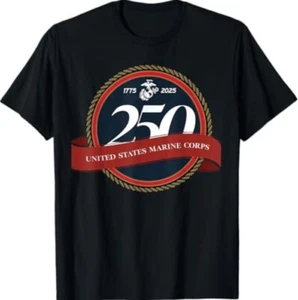 United States Marine Corps 250th Birthday Seal T-Shirt - Picture 1 of 2
