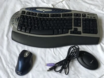 Microsoft Wireless Photo Keyboard 1027 w/ Wireless Mouse 1007 & Receiver TESTED - Image 1 of 4