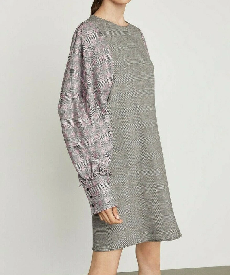 BCBG Max Azria Womens Black Houndstooth W Wear to Work Dress M BHFO 0988