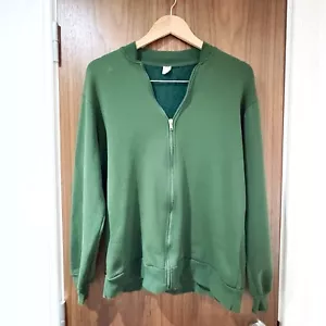 Vintage 70s Sweatshirt Tracksuit Top Green Size S Full Zip - Picture 1 of 10
