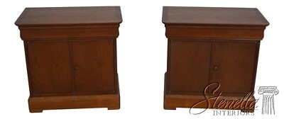 66443EC: Pair GRANGE French Empire Cherry Nightstands - Image 1 of 4