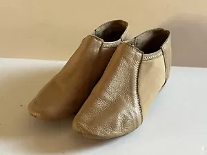 Theater Mädchen Größe 13,5 hellbraune Leder Slipper Tanzschuhe Stil T7802C - Bild 1 von 9
