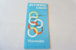 1960 Olympic Airways Airlines Airline Timetable Schedule - Picture 1 of 7
