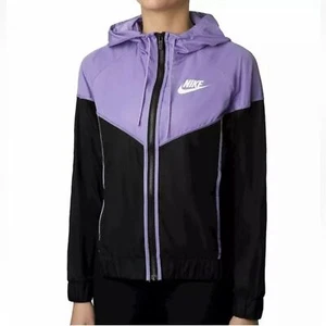 NIKE runner hooded PURPLE/BLACK jacket size Large - Picture 1 of 11