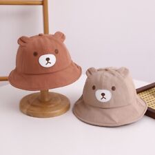 Cartoon Bear Bucket Hat With Ears Basin Cap New Sunscreen Hat  Baby
