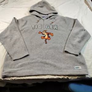 Disney Tigger Hoodie grau 1/4 Reißverschluss Seitentaschen Vlies Größe XL - Bild 1 von 11