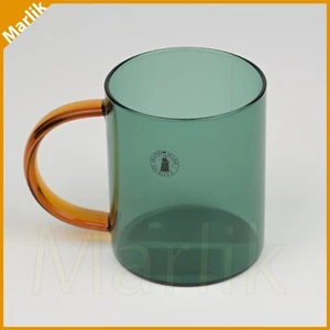 IKEA SKUGGSTUBB Glass Mug Handmade Quality, Green/Brown 14 oz, Height 4", NEW - Picture 1 of 6