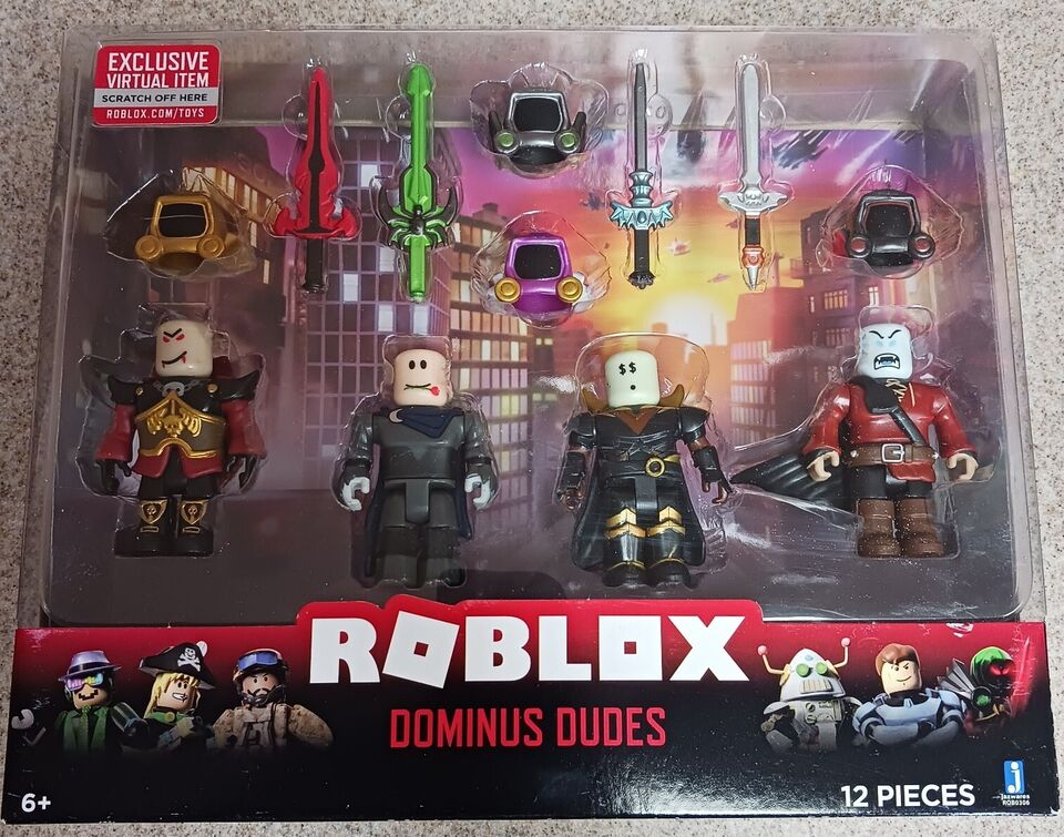 Roblox Action Collection - Dominus Dudes Four Figure Pack [Includes  Exclusive Virtual Item]