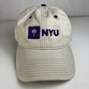 New York University NYU Hat Cap Adjustable Leather Strap Vintage Y2K The Game - Picture 1 of 9