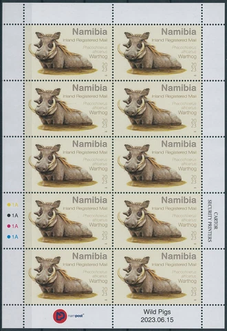 Namibia Stamps 2023 MNH Wild Pigs Warthog Bushpig Wild Animals 2x 10v M/S Cover