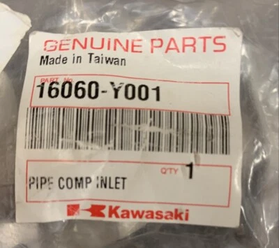 Genuine Kawasaki Part 2007 KFX 90 Cylinder Inlet Pipe 16060-Y001 New - Image 1 of 2
