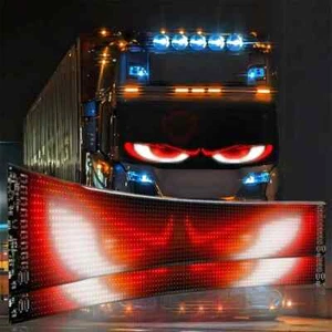 2x 59.5cm Truck Devil's Eye Lamp LED Screen Car Eye Light Dynamic Light - Picture 1 of 9
