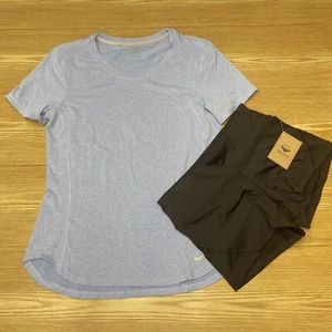 Womens Gym Outfit T-Shirt & Shorts Set Gym Workout Yoga Activewear Size S 7144 - Picture 1 of 14